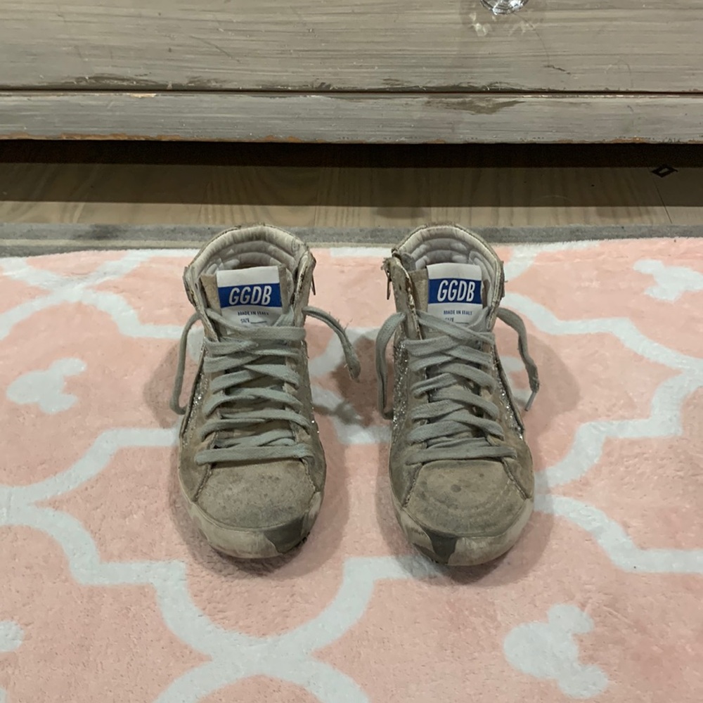 Girls golden goose silver glitter